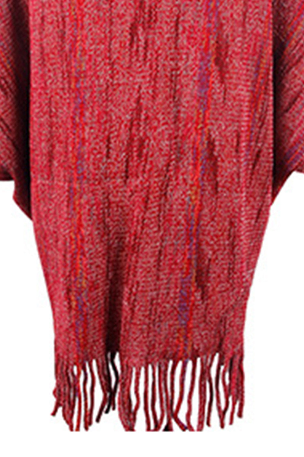 Poncho estampado con detalle de flecos