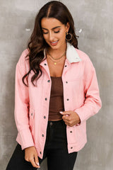 Jeansjacke mit Druckknöpfen und überschnittener Schulter