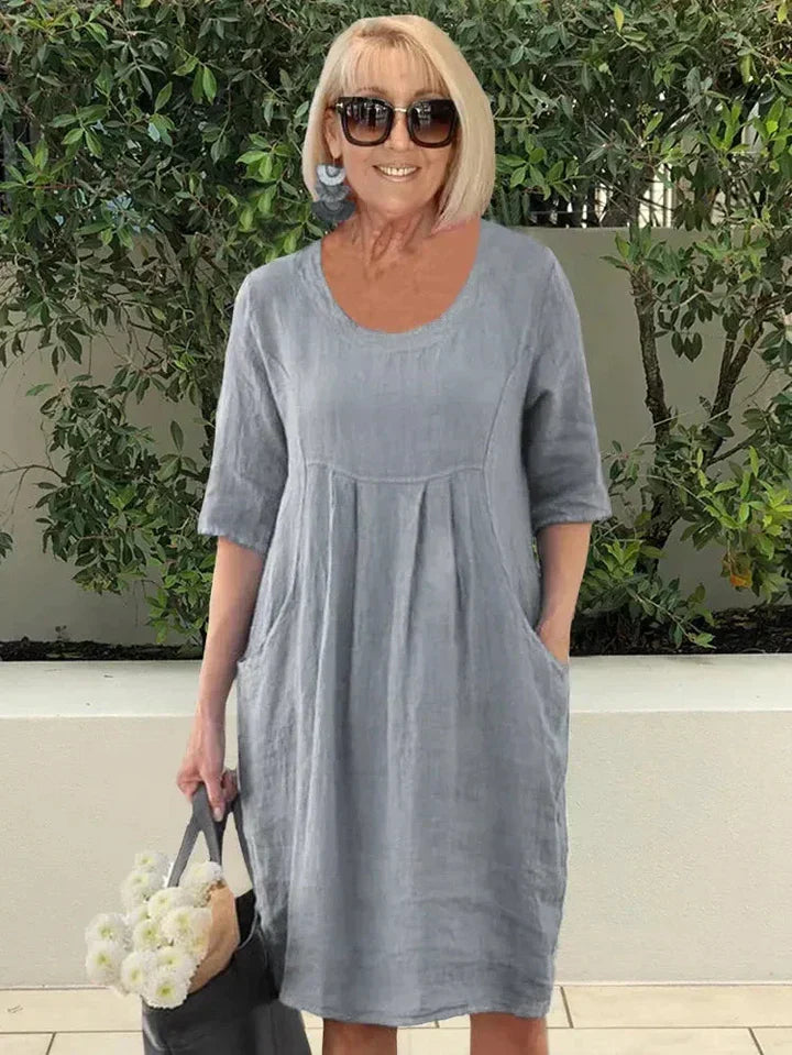 LISE | LOOSE COTTON DRESS WITH POCKET