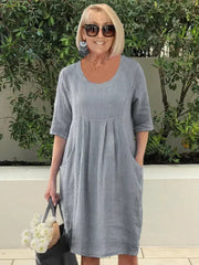 LISE | LOOSE COTTON DRESS WITH POCKET