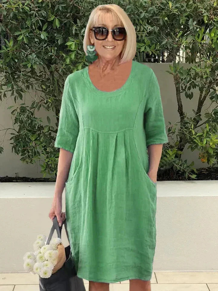 LISE | LOOSE COTTON DRESS WITH POCKET