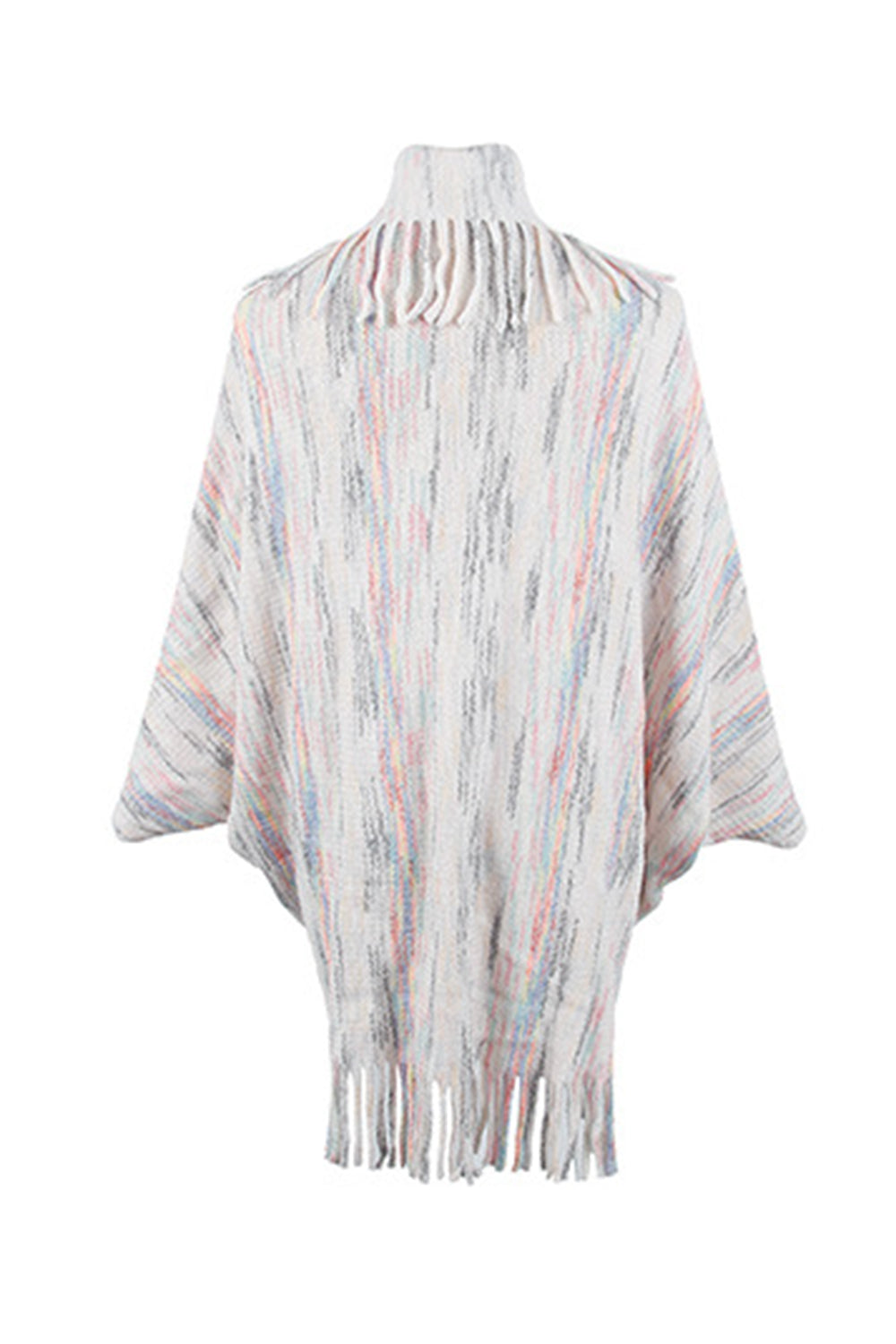 Poncho estampado con detalle de flecos