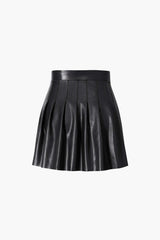 Faux Leather Pleated Mini Skirt - HouseofHalley