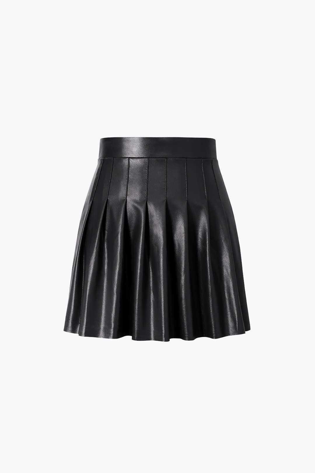 Faux Leather Pleated Mini Skirt - HouseofHalley