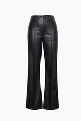 Faux Leather Straight Leg Pants - HouseofHalley