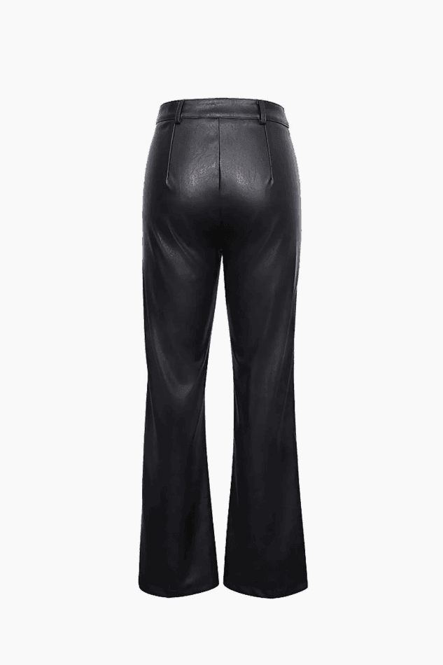 Faux Leather Straight Leg Pants - HouseofHalley