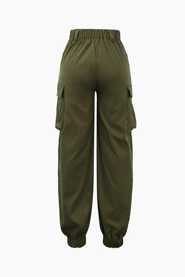 Flap Pocket Cuffed Cargo Pants - HouseofHalley