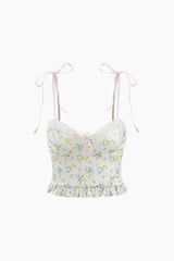 Floral Print Tie Strap Cami Top - HouseofHalley