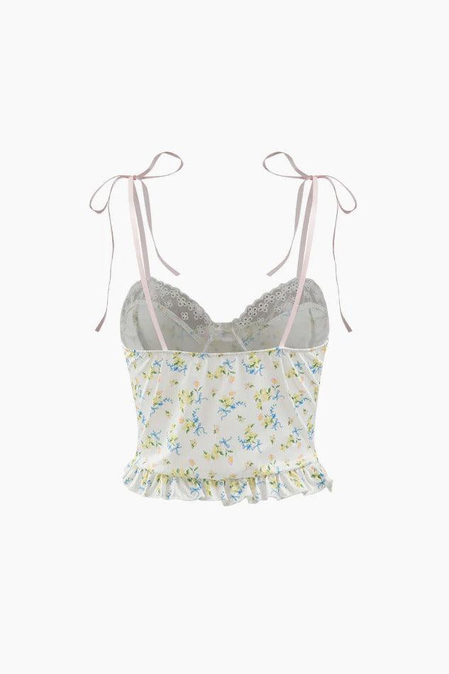 Floral Print Tie Strap Cami Top - HouseofHalley