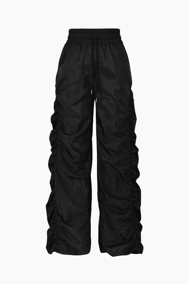 Gathered Drawstring Wide Leg Cargo Pants - HouseofHalley