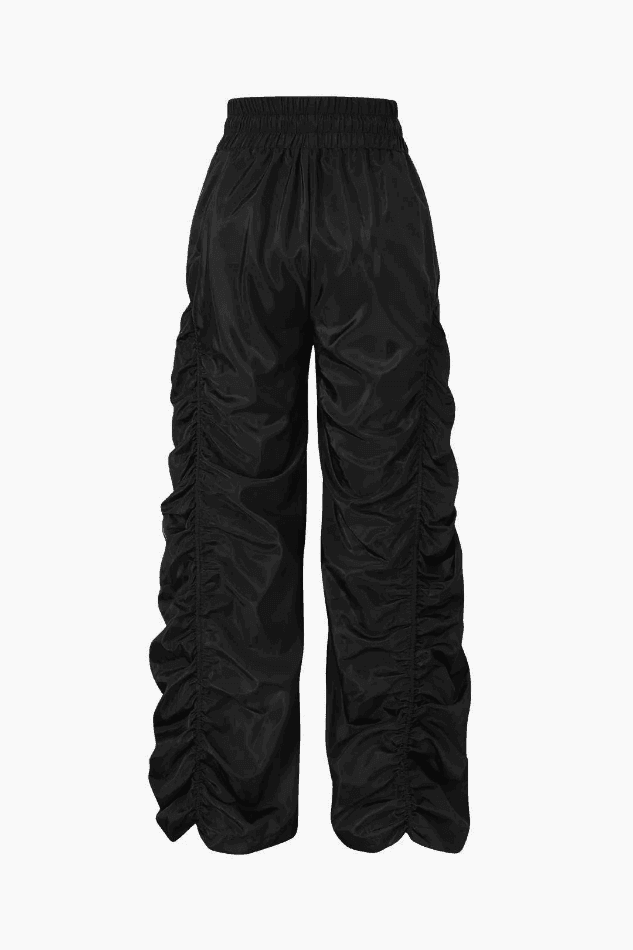 Gathered Drawstring Wide Leg Cargo Pants - HouseofHalley