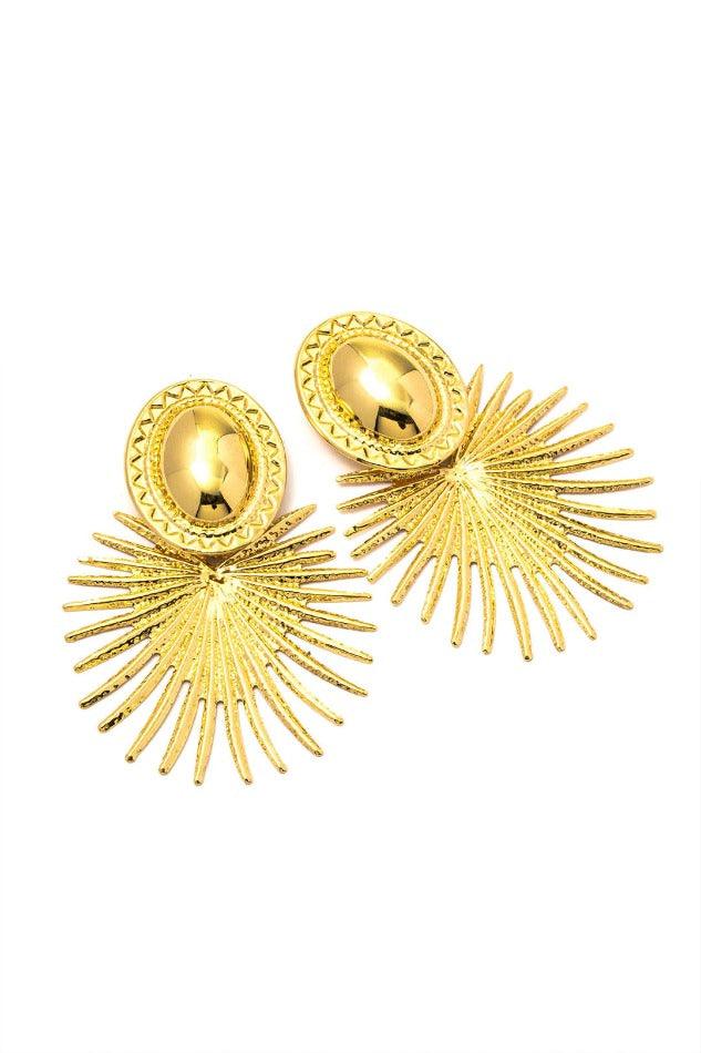 Gold Decor Drop Earrings - HouseofHalley