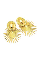 Gold Decor Drop Earrings - HouseofHalley