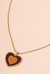 Gradient Heart-shaped Pendant Necklace