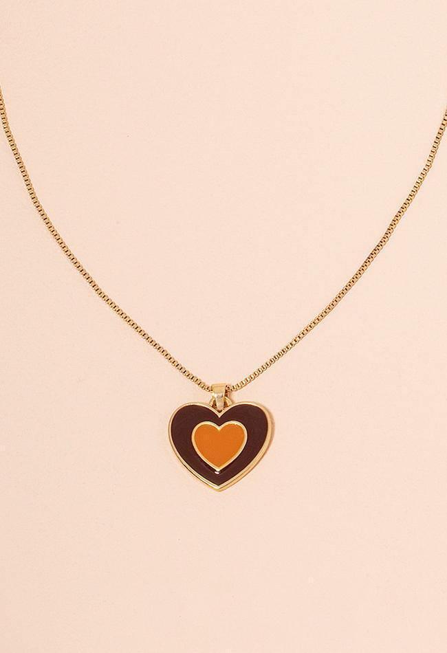 Gradient Heart-shaped Pendant Necklace