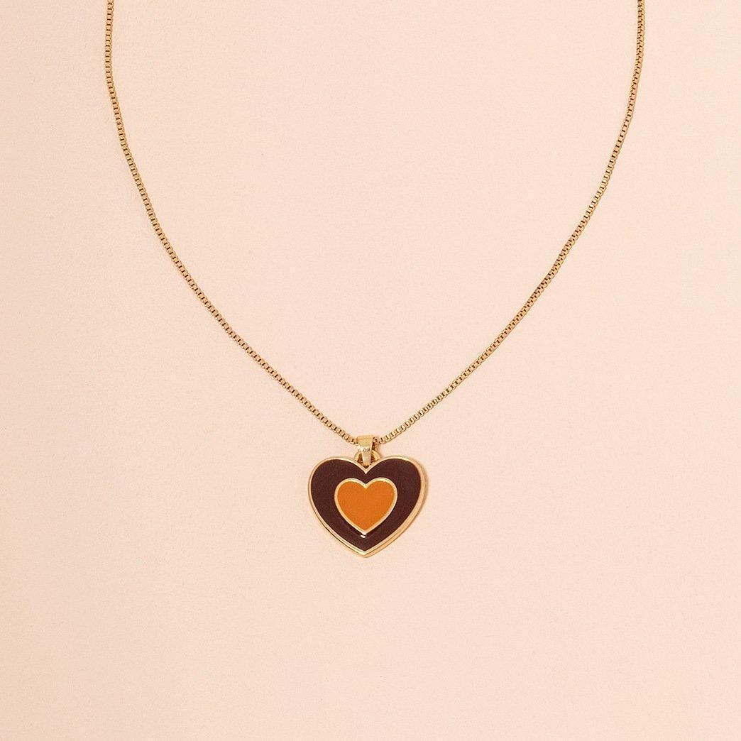 Gradient Heart-shaped Pendant Necklace