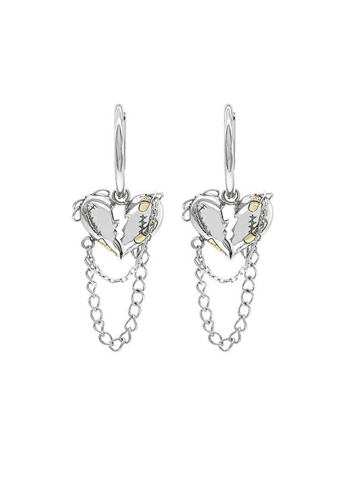 Heart Chain Drop Earring