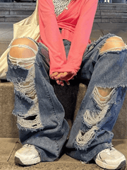 High Waist Super Ripped Jeans - HouseofHalley