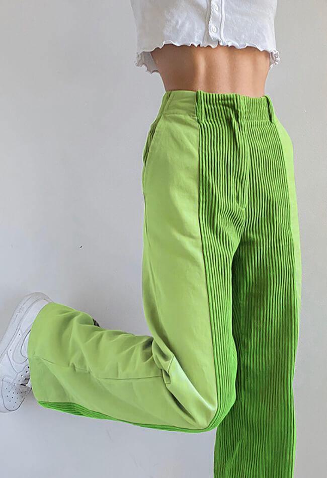 High Waist Y2K Corduroy Loose Pants - HouseofHalley