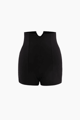 High Waisted Seam Detail Shorts - HouseofHalley