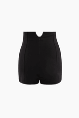 High Waisted Seam Detail Shorts - HouseofHalley