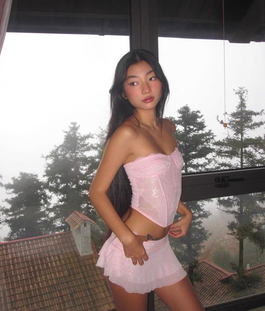 Diana Skirt Set in Pink