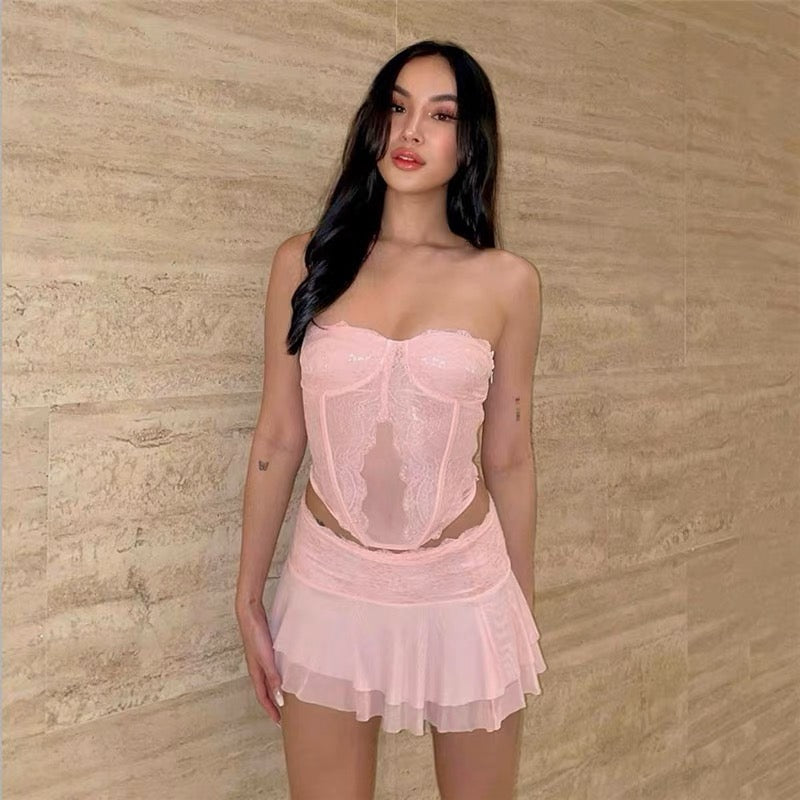 Diana Skirt Set in Pink