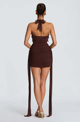 V-Neck Halter A-Line Dress