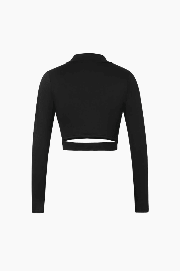 Long Sleeve Cut Out Cropped Top - HouseofHalley