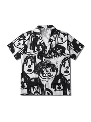 Men's Cartoon Graffiti Print Button Down Shirt - HouseofHalley