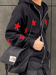 Men's Patch Star Zip Up Hoodie - HouseofHalley