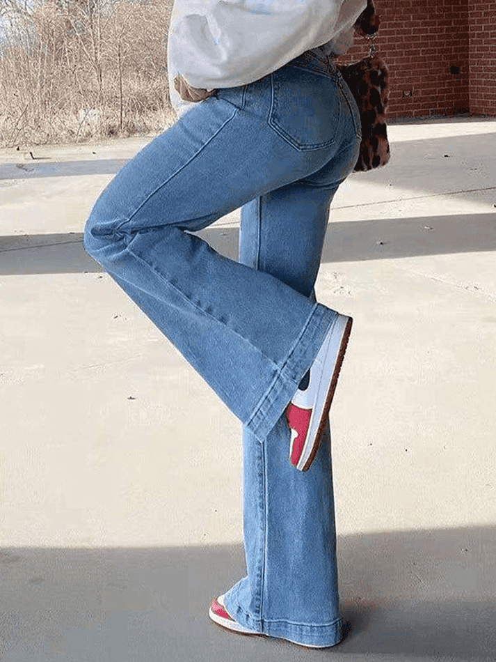 Mid Waist Washed Boyfriend Jeans - HouseofHalley