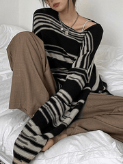 Oversized Stripe Jumper Knit Sweater