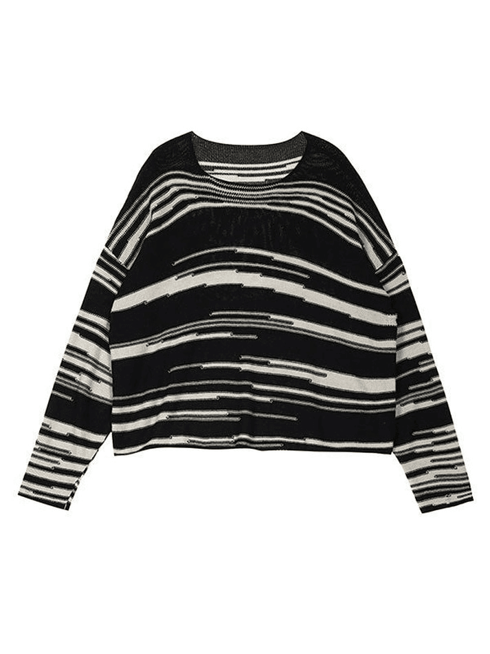 Oversized Stripe Jumper Knit Sweater