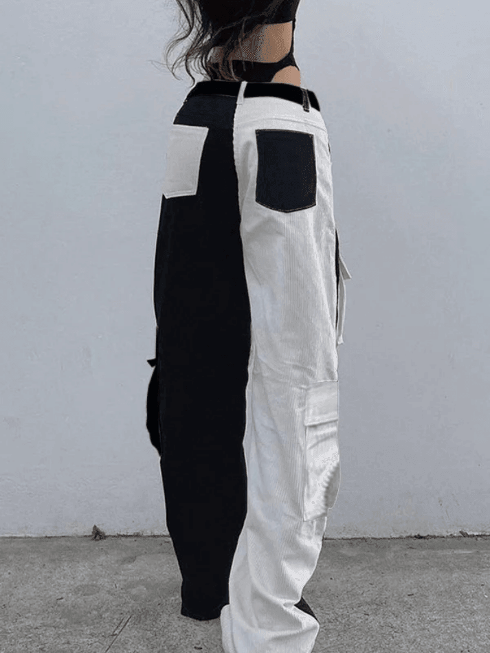 Patchwork Corduroy Cargo Pants - HouseofHalley