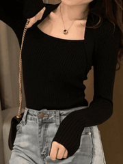 Patchwork Rib Knit Sweater