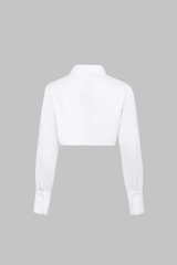 Pocket-Detail Raw Hem Crop Shirt - HouseofHalley