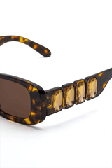 Rectangular Tortoise-shell Sunglasses