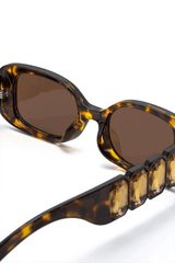 Rectangular Tortoise-shell Sunglasses