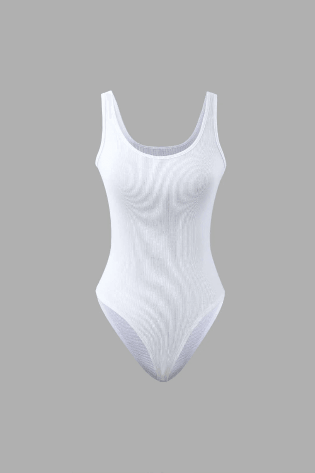 Ribbed Square Neck Bodysuit - HouseofHalley