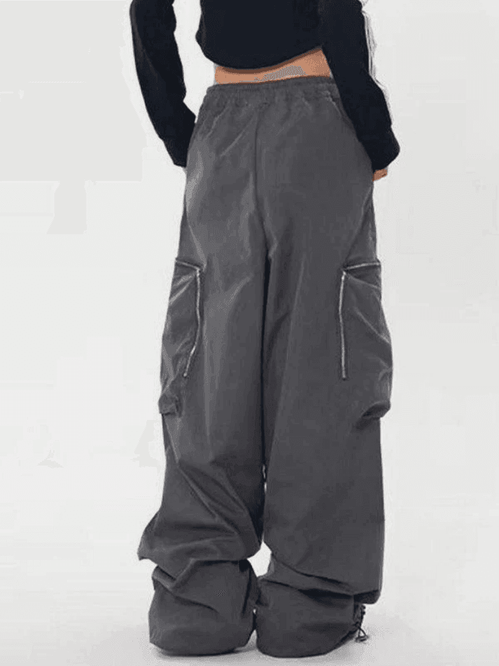 Ruched Zip Pocket Cargo Pants