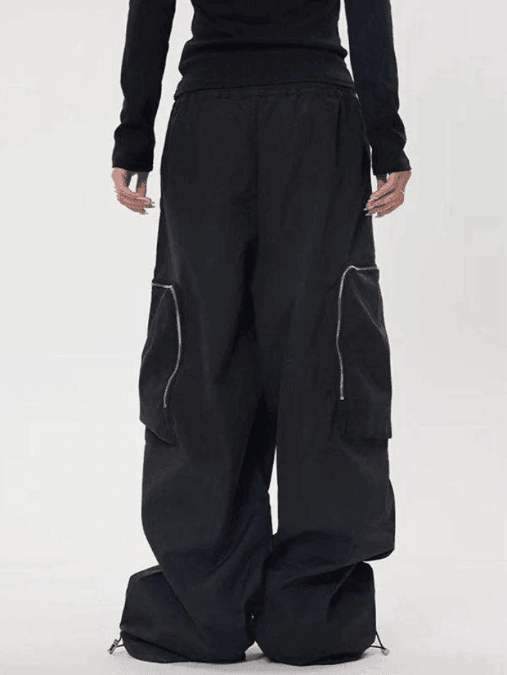 Ruched Zip Pocket Cargo Pants - HouseofHalley