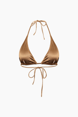 Satin Triangle Tie Side Bikini Set