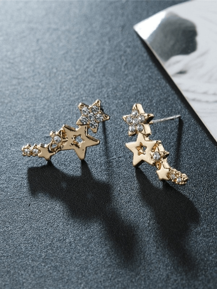 Simple Rhinestone Star Earrings - HouseofHalley