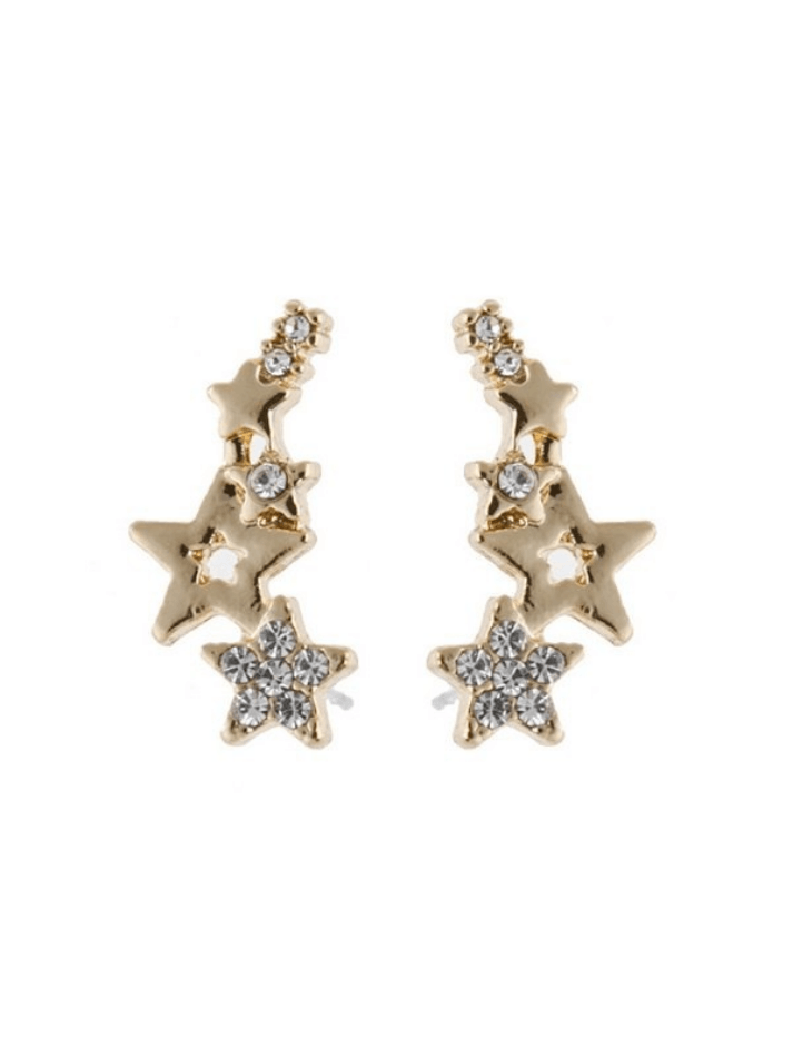 Simple Rhinestone Star Earrings