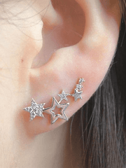 Simple Rhinestone Star Earrings