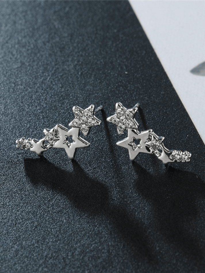 Simple Rhinestone Star Earrings