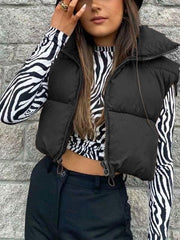 Sleeveless Cropped Puffer Jacket - HouseofHalley