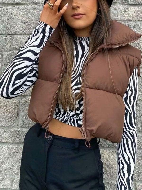 Sleeveless Cropped Puffer Jacket - HouseofHalley