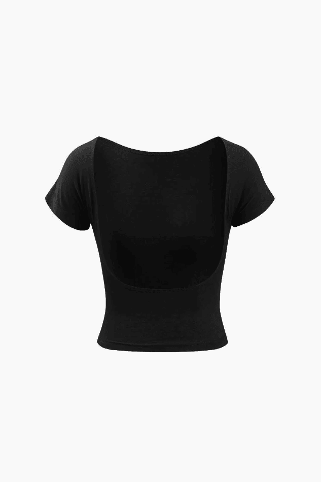 Solid Backless T-Shirt - HouseofHalley